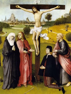 crucifixión con un donante 1485 Hieronymus Bosch Pinturas al óleo